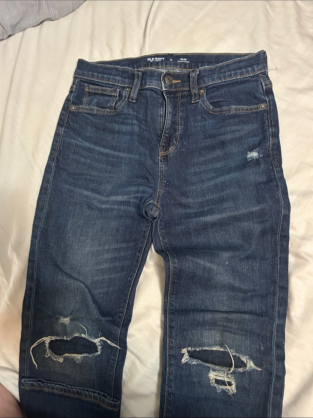 Old Navy Kids Distressed Dark Blue Jeans
